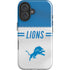 NFL Detroit Lions White Striped iPhone 16 Plus Impact Case